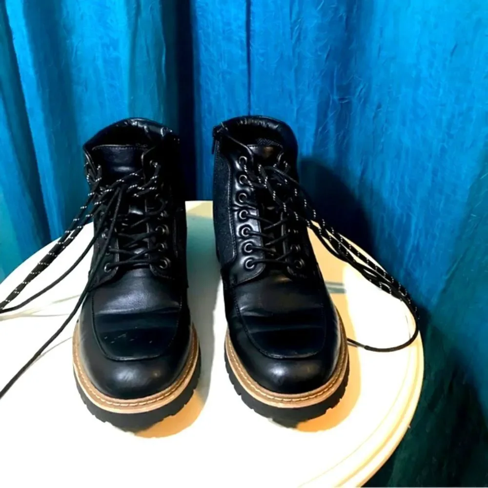 Steve Madden Bradin Faux Leather Combat Boots Size 9